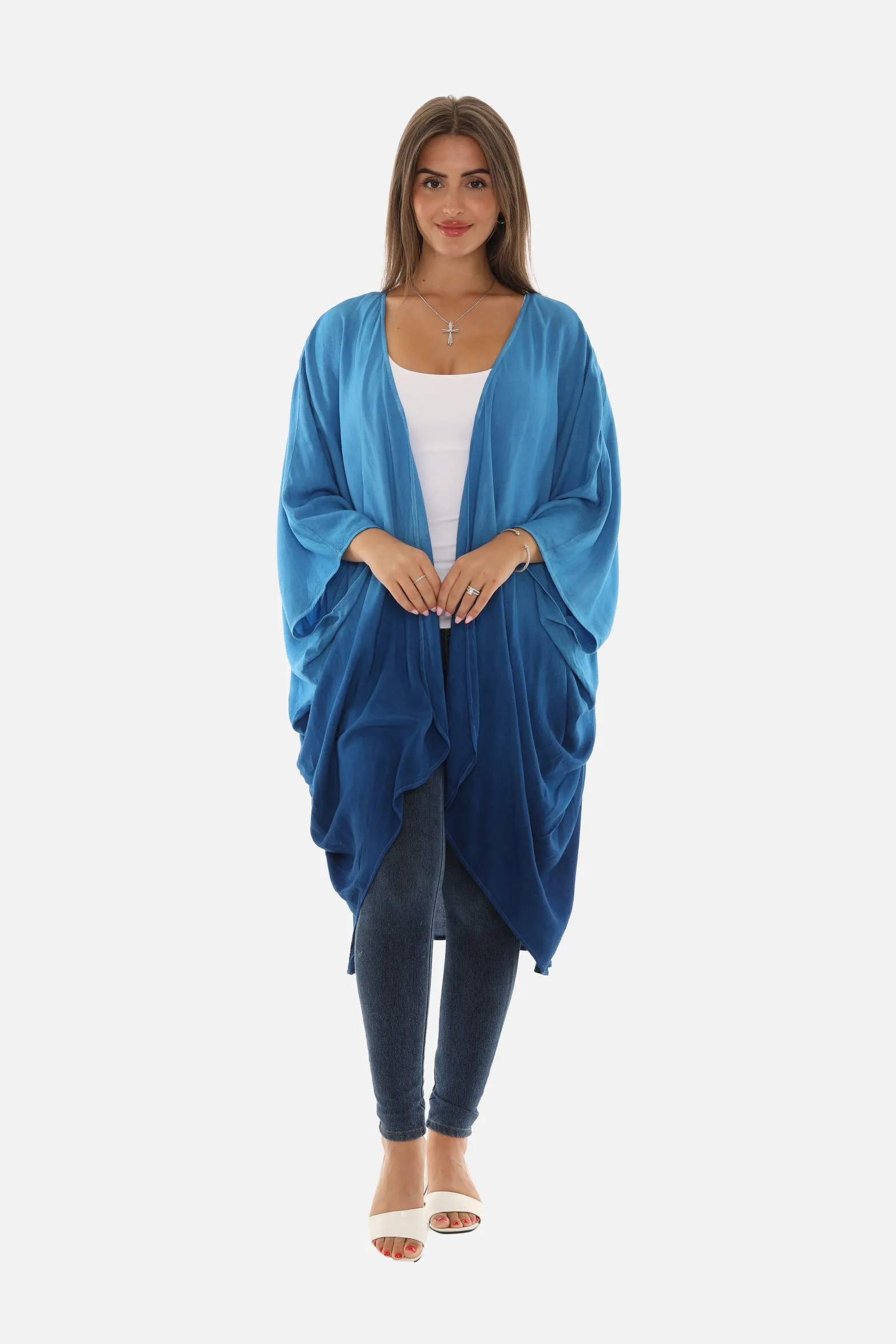 Ombré Three-Quarter Sleeve Cardigan