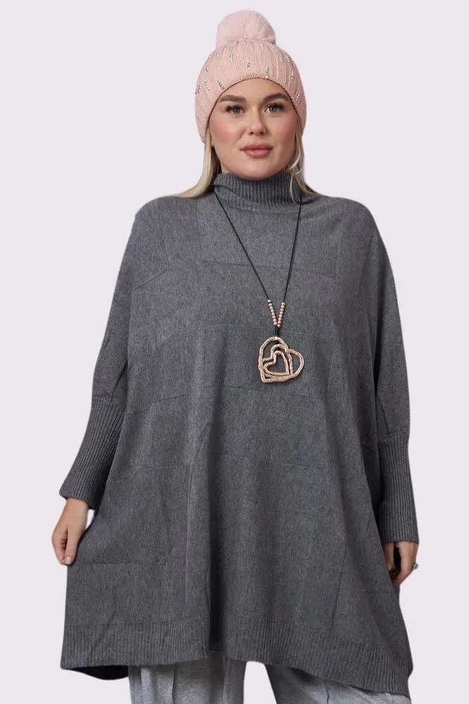 Plain Ribbed Hem Soft Feel Tunic Top
