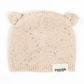 Ponchik Babies   Kids Bear Knitted Beanie Hat - Carmel