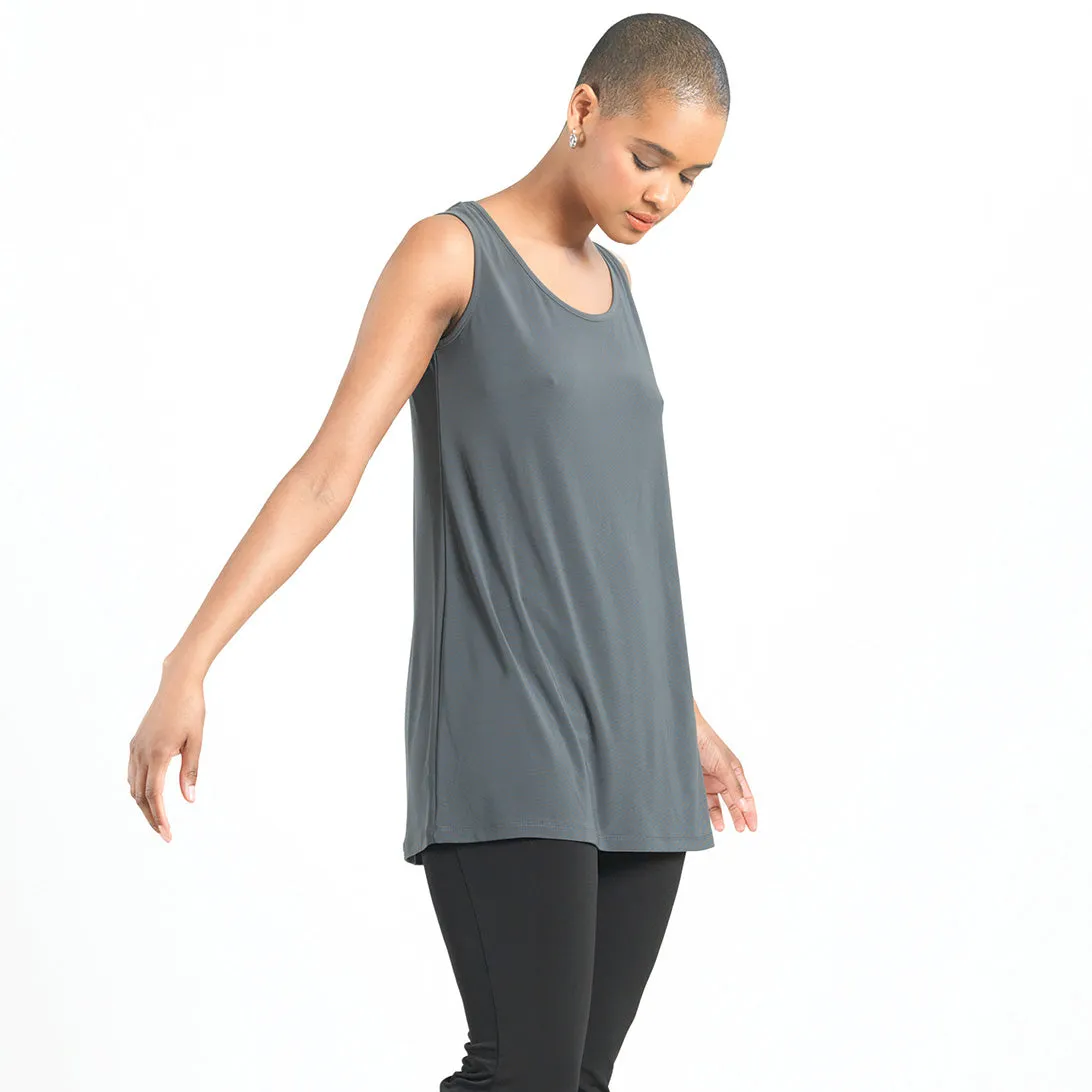 Signature Tunic-Length Tank - Charcoal - Final Sale!