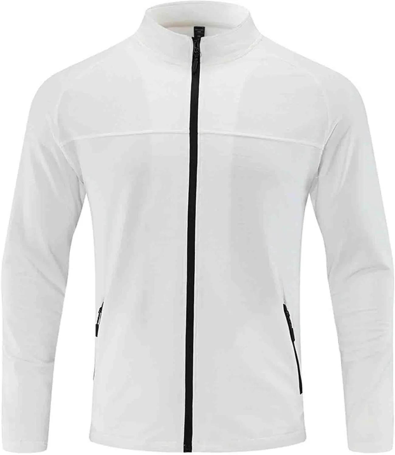 Sinzelimin Men's Quick-dry Shirts Jacket Sports Fitness Coat Breathable Full Zipper Stand Collar Long Sleeve Cardigan Outwear