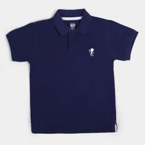 Teens Boys Cotton Polo Basic - Navy Blue