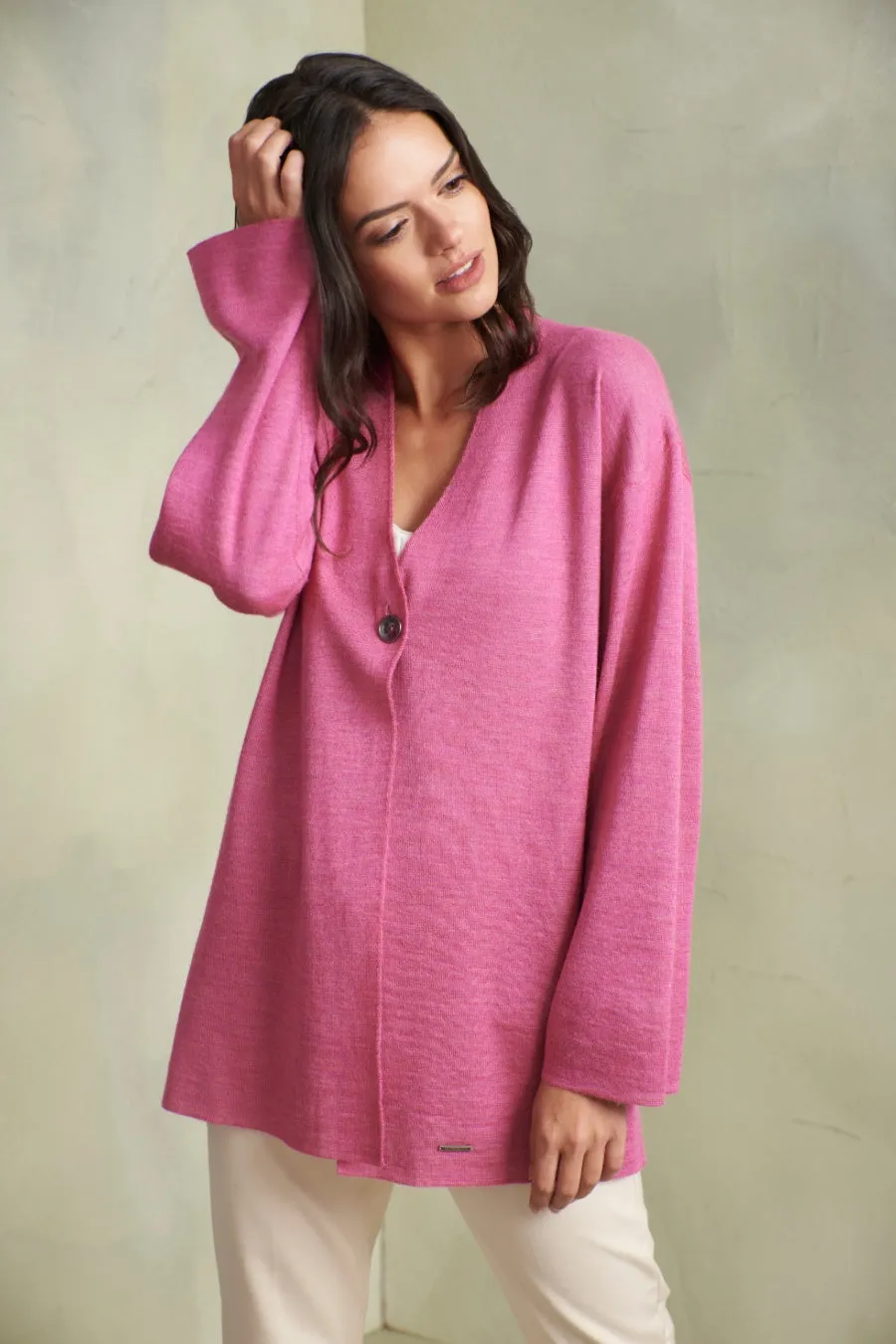 Tobago Cardigan Baby Alpaca Color Lilarose&Thunder
