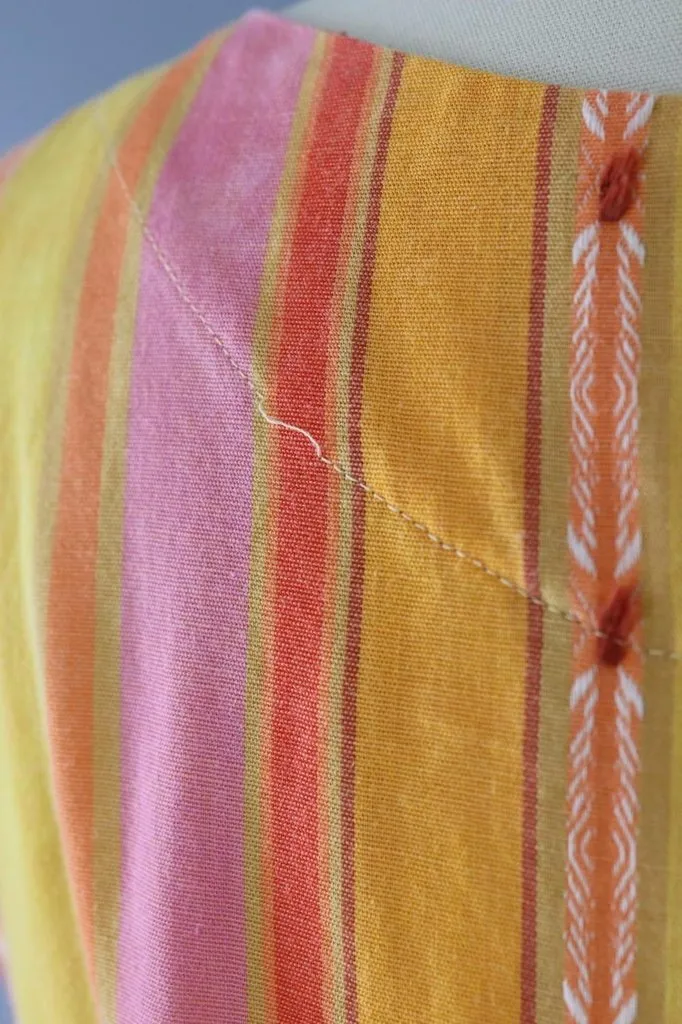 Vintage Orange & Pink Stripe Sundress