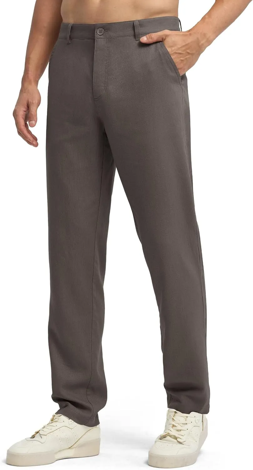 Willit Men's Linen Pants Casual Linen Dress Pants Beach Summer Lightweight Trousers 28" 30" 32"