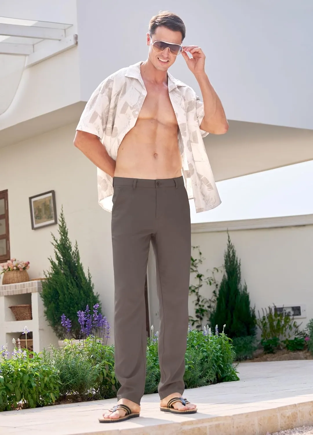 Willit Men's Linen Pants Casual Linen Dress Pants Beach Summer Lightweight Trousers 28" 30" 32"