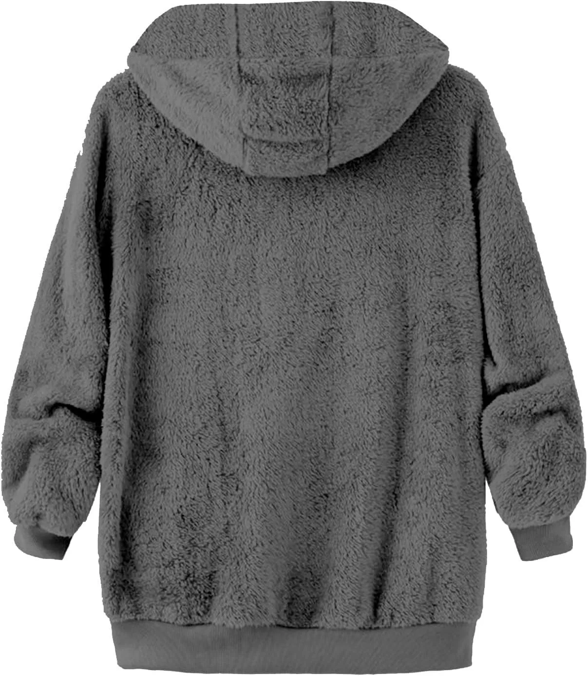 Winter Fleece Sherpa Hooded Jacket for Women Zip Up Casual Long Sleeve Drawstring Hoodies Soft Warm Jackets Outerwear