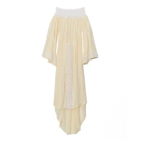 Yellow Linen and Embroidered Dress