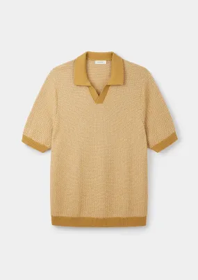 Yellow Melange Knit Resort Polo
