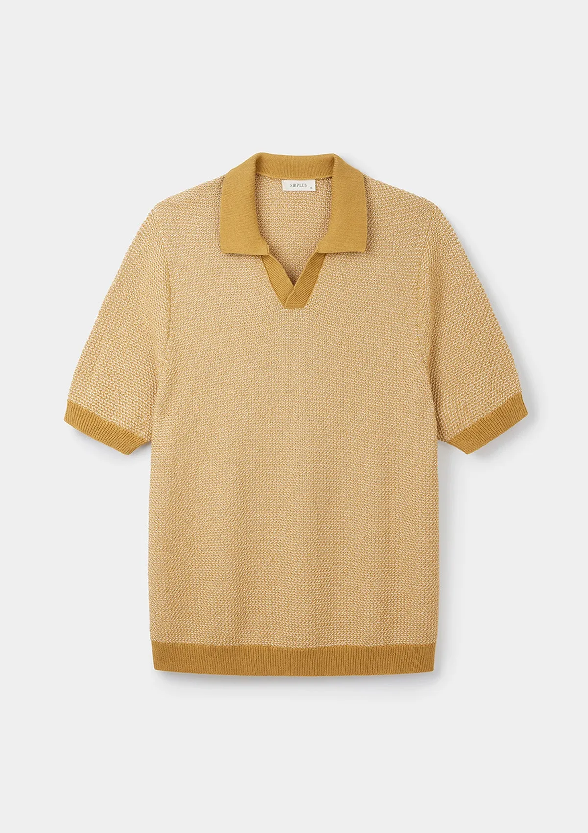 Yellow Melange Knit Resort Polo