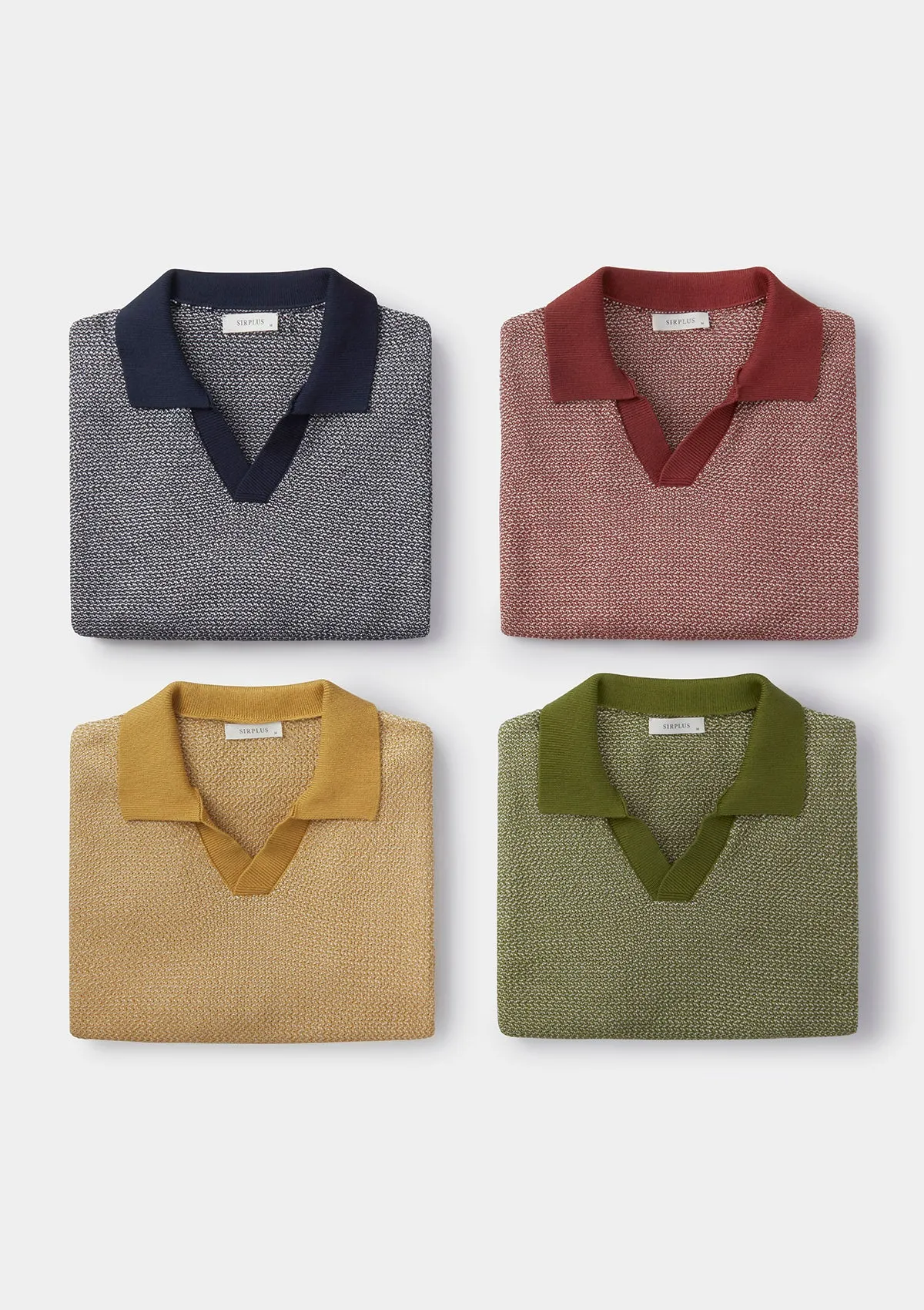 Yellow Melange Knit Resort Polo