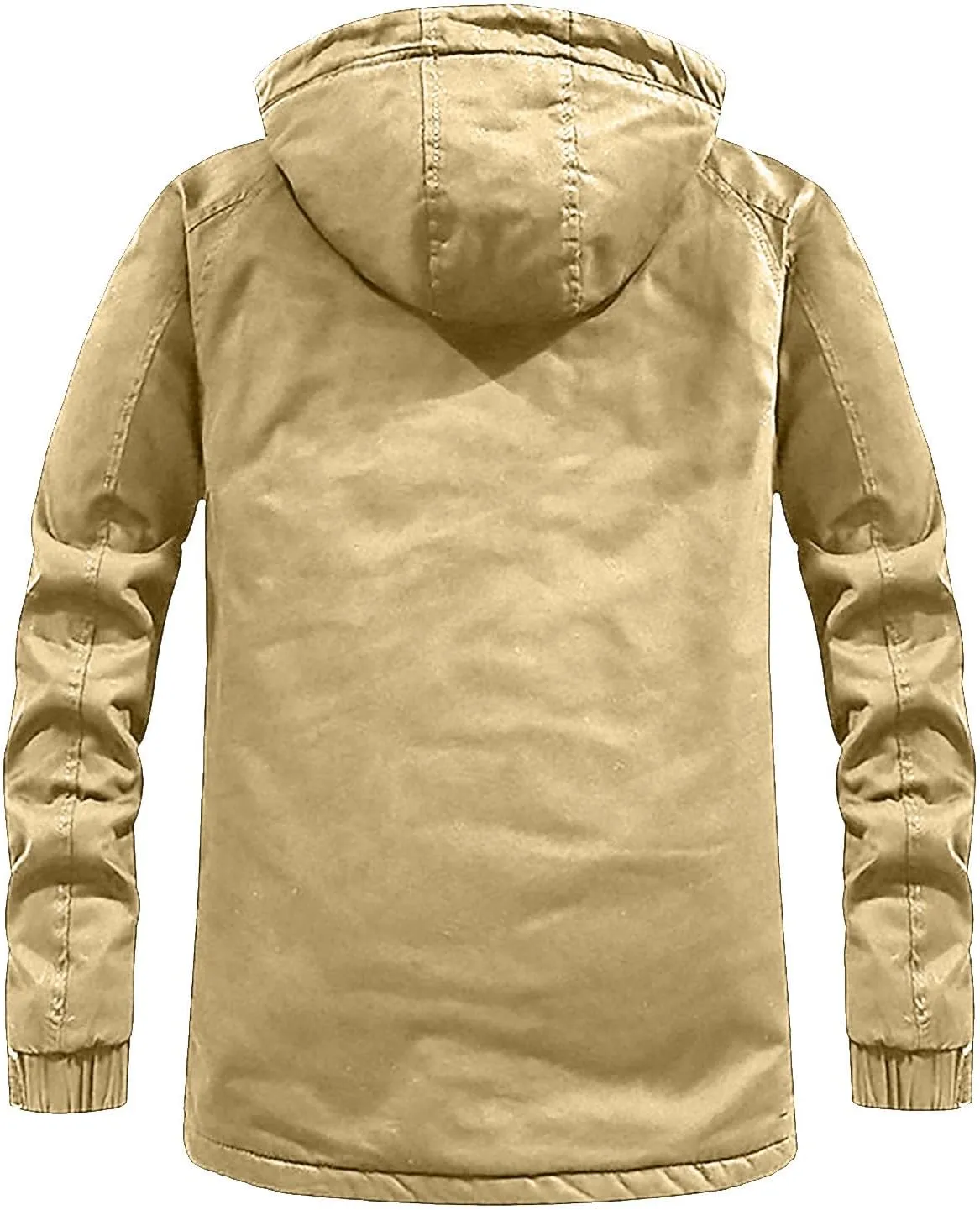 Ymosrh Mens Coats and Jackets Stylish Men's Winter Hooded Windproof Solid Long Sleeve Soft Coat Shell Jacket