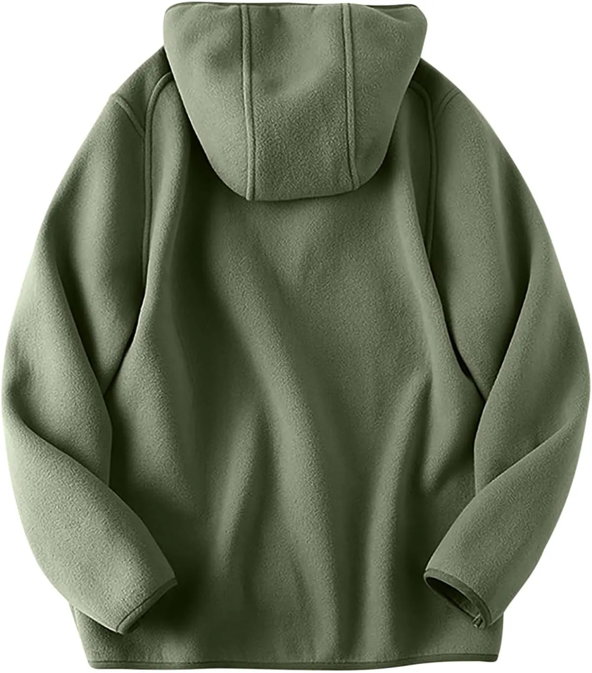 Zeiyignr Men's Fuzzy Sherpa Hoodie Sweatshirt Long Sleeve Full Zip Soft Fleece Jacket Winter Hooded Outwear Casual Solid Coat