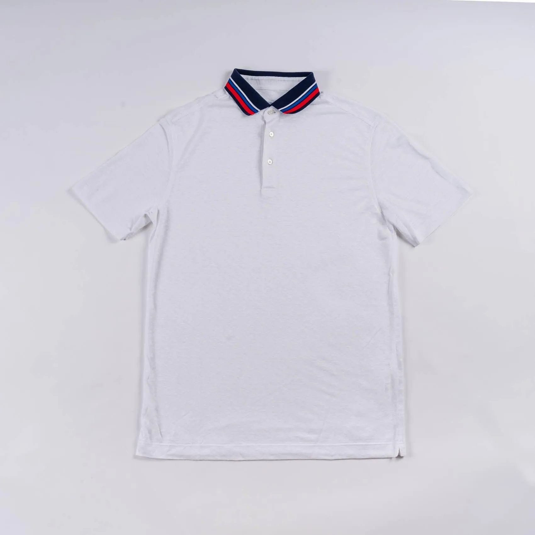 Zilli Short Sleeve Linen Polo Shirt with Classic Button Design