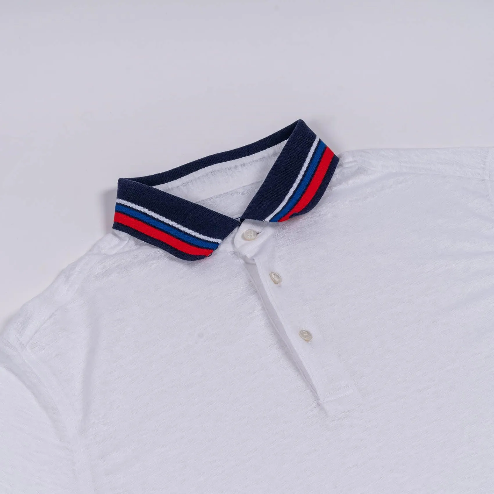 Zilli Short Sleeve Linen Polo Shirt with Classic Button Design
