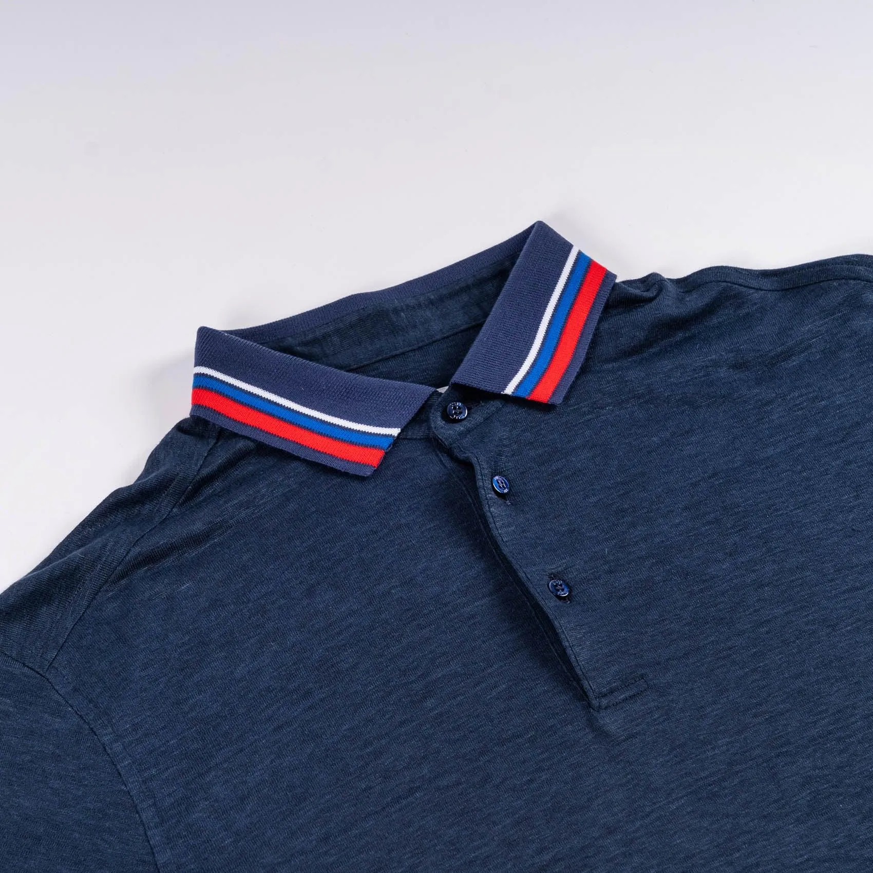 Zilli Short Sleeve Linen Polo Shirt with Classic Button Design